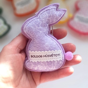 Lila húsvéti nyuszi függődísz. - ünnepi díszek, dekorációk - húsvéti díszek és dekorációk - húsvéti tojásfadíszek - Meska.hu