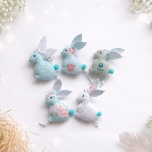 Menta filc mini húsvéti nyuszik., Ünnepi díszek, dekorációk, Húsvéti díszek és dekorációk, Húsvéti tojásfadíszek, Varrás, MESKA