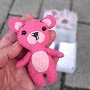 Pink  filc Zsebmaci  - játék & sport - plüssállat & játékfigura - maci - Meska.hu