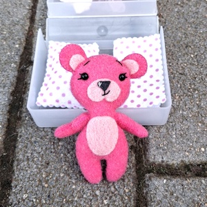 Pink  filc Zsebmaci  - játék & sport - plüssállat & játékfigura - maci - Meska.hu