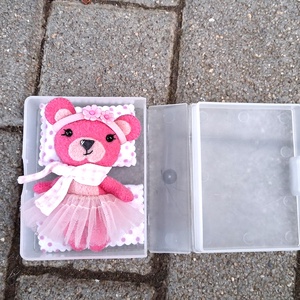 Pink  filc Zsebmaci  - játék & sport - plüssállat & játékfigura - maci - Meska.hu