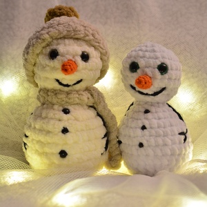 Amigurumi hóember - karácsony - karácsonyi lakásdekoráció - karácsonyi manók, figurák - Meska.hu