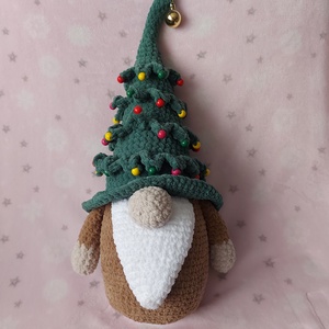 Óriás karácsonyfa plüss manó, Karácsony, Karácsonyi lakásdekoráció, Karácsonyi manók, figurák, Horgolás, MESKA