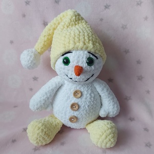 Nagy amigurumi hóember, Karácsony, Karácsonyi lakásdekoráció, Karácsonyi manók, figurák, Horgolás, MESKA