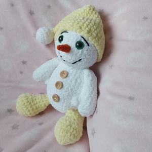 Nagy amigurumi hóember - karácsony - karácsonyi lakásdekoráció - karácsonyi manók, figurák - Meska.hu