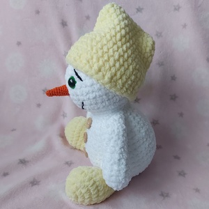 Nagy amigurumi hóember - karácsony - karácsonyi lakásdekoráció - karácsonyi manók, figurák - Meska.hu