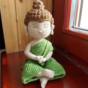Horgolt Buddha figura - otthon & életmód - dekoráció - dekoratív figurák és szobrok - Meska.hu