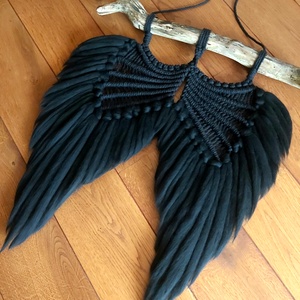 Nagy angyalszárny, Otthon & Életmód, Dekoráció, Fali és függő dekoráció, Falra akasztható dekor, Csomózás, MESKA