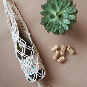 Makramé italtartó - otthon & életmód - konyhafelszerelés, tálalás - tálalás - bortartó - Meska.hu