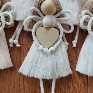 Makramé angyal - karácsony - karácsonyi lakásdekoráció - karácsonyi lakásdíszek - Meska.hu