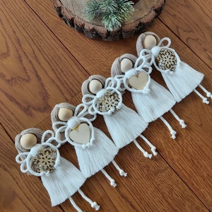 Makramé angyal - karácsony - karácsonyi lakásdekoráció - karácsonyi lakásdíszek - Meska.hu