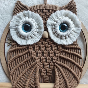 Makramé bagoly - otthon & életmód - dekoráció - fali és függő dekoráció - függődísz - Meska.hu