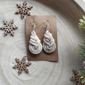 Makramé fülbevaló, Ékszer, Fülbevaló, Lógó fülbevaló, Csomózás, MESKA