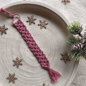 Makramé könyvjező, Könyv & Zene, Könyvjelző, Csomózás, MESKA