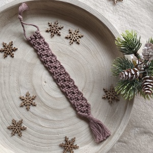 Makramé könyvjező, Könyv & Zene, Könyvjelző, Csomózás, MESKA