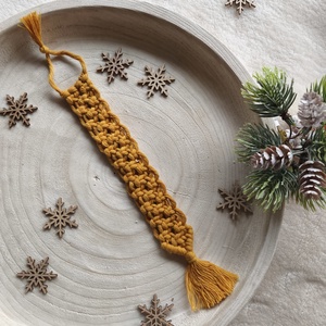 Makramé könyvjező, Könyv & Zene, Könyvjelző, Csomózás, MESKA