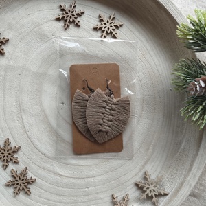 Makramé fülbevaló, Ékszer, Fülbevaló, Lógó fülbevaló, Csomózás, MESKA