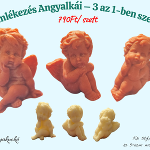 Emlékezés Angyalkái  3 az 1-ben szett - kellékek & szerszámok - dekorációs kellékek - dekorációs gyertya - Meska.hu