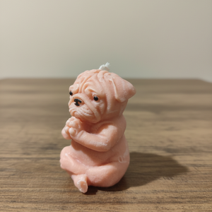 Mopsz kutya gyertya kézműves szójaviasz gyertya , Kellékek & szerszámok, Dekorációs kellékek, Dekorációs gyertya, , MESKA