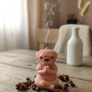 Mopsz kutya gyertya kézműves szójaviasz gyertya  - kellékek & szerszámok - dekorációs kellékek - dekorációs gyertya - Meska.hu