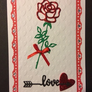 Szerelmes, Valentin napi képeslap 7. rózsa, szív, Valentin nap, Otthon & Életmód, Papír, írószer, Ajándékozás kellékei, Képeslap, üdvözlőlap, Mindenmás, Papírművészet, MESKA