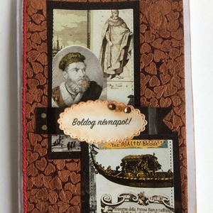 Névnapi képeslap 1. vintage, férfi -  - Meska.hu