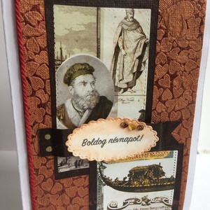 Névnapi képeslap 1. vintage, férfi -  - Meska.hu