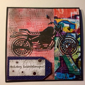 Születésnapi képeslap motorkerékpár, motor -  - Meska.hu