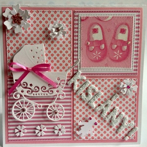 Kisbaba érkezett, babaköszöntő, megérkeztem , megszületett képeslap, üdvözlőlap 3D - otthon & életmód - papír, írószer - ajándékozás kellékei - képeslap, üdvözlőlap - Meska.hu