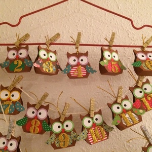 Adventi naptár bagoly 24db, Advent, Karácsony - karácsony - Meska.hu