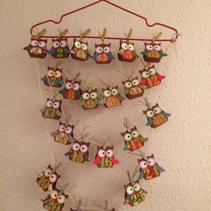 Adventi naptár bagoly 24db, Advent, Karácsony - karácsony - Meska.hu