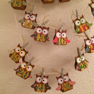 Adventi naptár bagoly 24db, Advent, Karácsony - karácsony - Meska.hu
