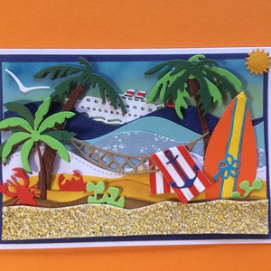 Irány a tenger! Képeslap, nyár, nyaralás,strand, beach - otthon & életmód - papír, írószer - Meska.hu