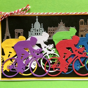 Bicikliversenyképeslap, kerékpárverseny, bicikli, kerékpár, Tour de France, Otthon & Életmód, Papír, írószer, Képeslap, üdvözlőlap, Ajándékozás kellékei, Papírművészet, MESKA