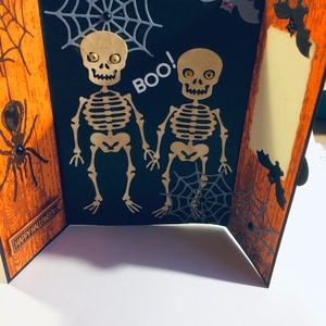 Halloween képeslap, szekrény, zár, csontváz, denevér, pók, pókháló, tök - otthon & életmód - dekoráció - halloween - halloweeni meghívó, képeslap, ajándékkísérő - Meska.hu