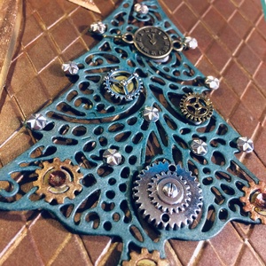 Steampunk Karácsony, Metál Karácsony, karácsonyfa, fenyőfa, Advent, fogaskerék, dísz, - karácsony - Meska.hu