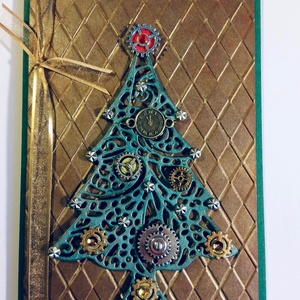 Steampunk Karácsony, Metál Karácsony, karácsonyfa, fenyőfa, Advent, fogaskerék, dísz, - karácsony - Meska.hu