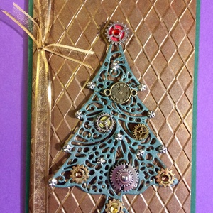 Steampunk Karácsony, Metál Karácsony, karácsonyfa, fenyőfa, Advent, fogaskerék, dísz, - karácsony - Meska.hu