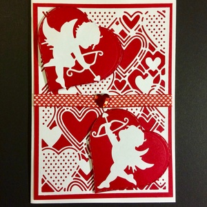 Ámor nyila szerelmes képeslap, Valentin nap, szerelem, Ámor, nyíl, szív,, Otthon & Életmód, Képeslap, üdvözlőlap, Papír, írószer, Papírművészet, MESKA