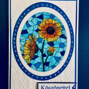 'Virágmozaik 'köszönet képeslap, üdvözlőlap, köszönöm - Meska.hu