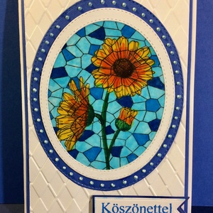'Virágmozaik 'köszönet képeslap, üdvözlőlap, köszönöm - otthon & lakás - papír írószer - képeslap & levélpapír - Meska.hu
