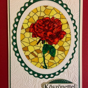 Rózsa mozaik köszönet képeslap, Otthon & Lakás, Papír írószer, Képeslap & Levélpapír, Papírművészet, MESKA