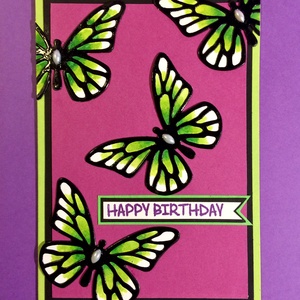 Pillangók képeslap, üdvözlőlap születésnapra, pillangó, lepke, tavasz, Otthon & Lakás, Papír írószer, Képeslap & Levélpapír, Papírművészet, Meska