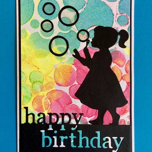 Szappanbuborék születésnapi képeslap, buborék, kislány  - otthon & életmód - papír, írószer - Meska.hu