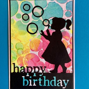 Szappanbuborék születésnapi képeslap, buborék, kislány  - otthon & életmód - papír, írószer - Meska.hu