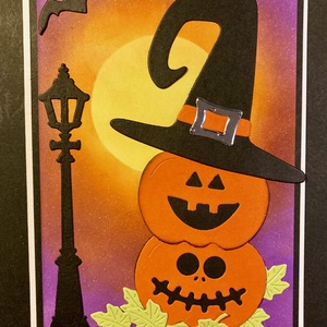 Halloween töklámpás képeslap, tök, denevér, hold, lámpa - otthon & életmód - dekoráció - halloween - halloweeni meghívó, képeslap, ajándékkísérő - Meska.hu