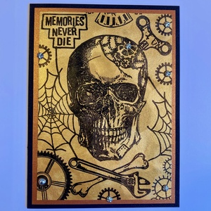 Steampunk koponya képeslap - otthon & életmód - papír, írószer - Meska.hu