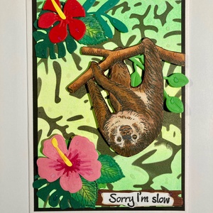 Lajháros képeslap, lajhár, üdvözlet, bocsánatkérés, Otthon & Életmód, Papír, írószer, Képeslap, üdvözlőlap, Papírművészet, MESKA