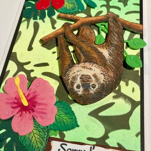 Lajháros képeslap, lajhár, üdvözlet, bocsánatkérés - otthon & életmód - papír, írószer - Meska.hu