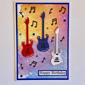 Gitár képeslap, zene, születésnap, névnap, zeneiskola, ballagás - Meska.hu